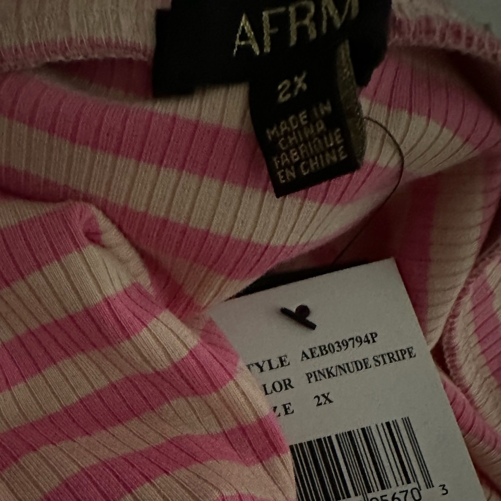Pink and Nude Ribbed Midi - Picture 7 of 8